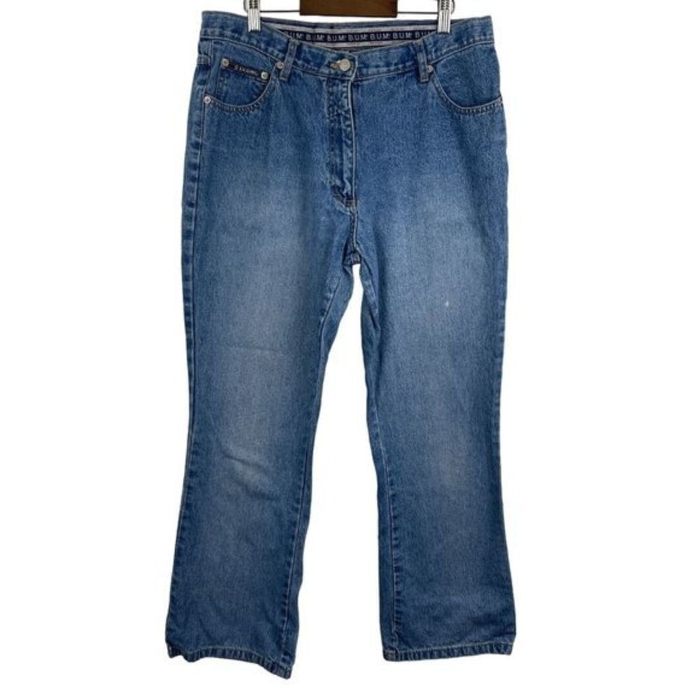 Vintage Y2K BUM Equipment Wide Leg Jeans Womens 12 Blue Baggy‎ 90s Skater Street